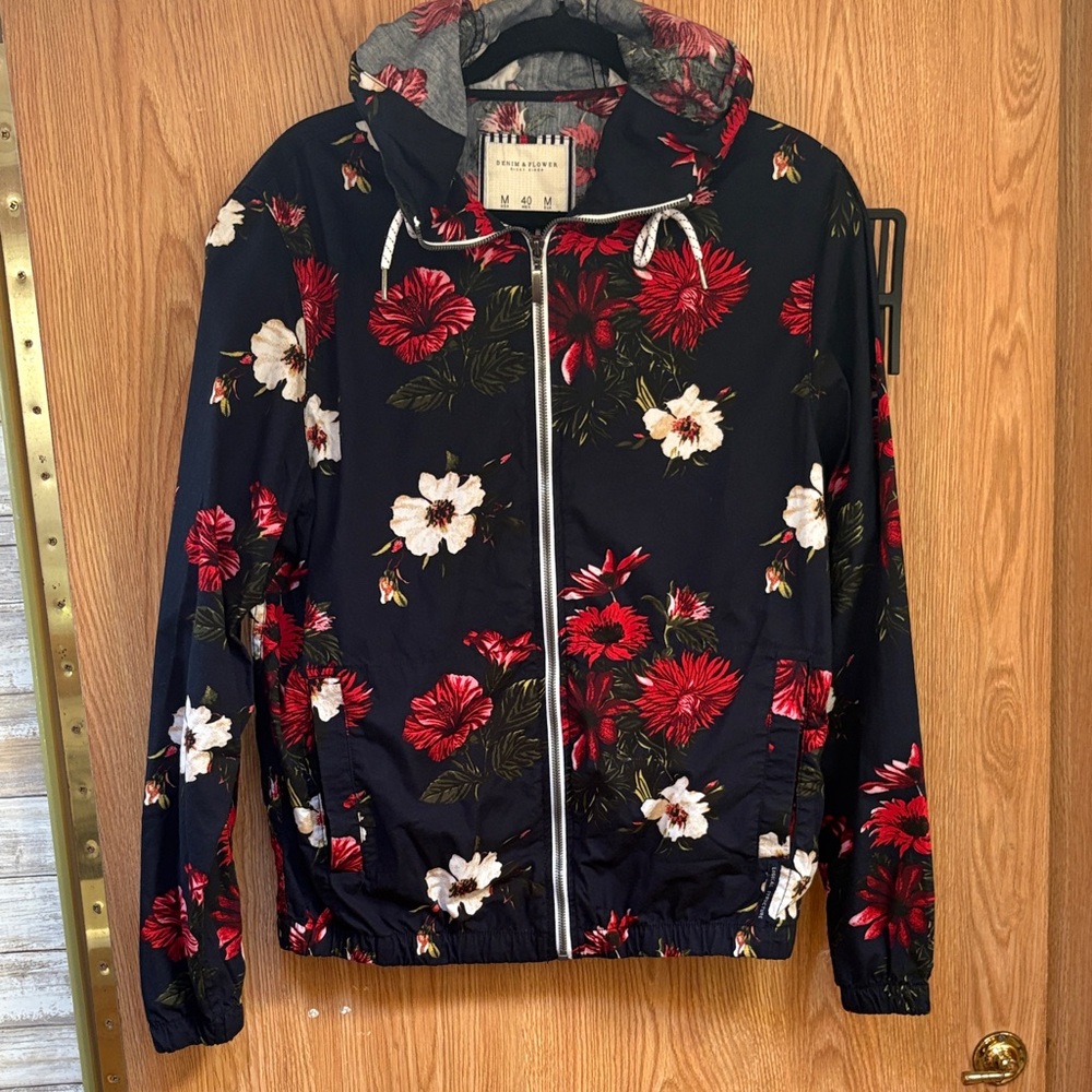 Denim & Flower Black Floral Utility Jacket